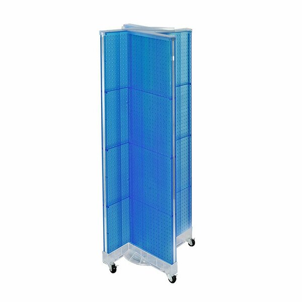 Azar Displays Pinwheel Pegboard Floor Display on Wheeled Base. Panel Size: 16''W x 60''H 700421-BLU